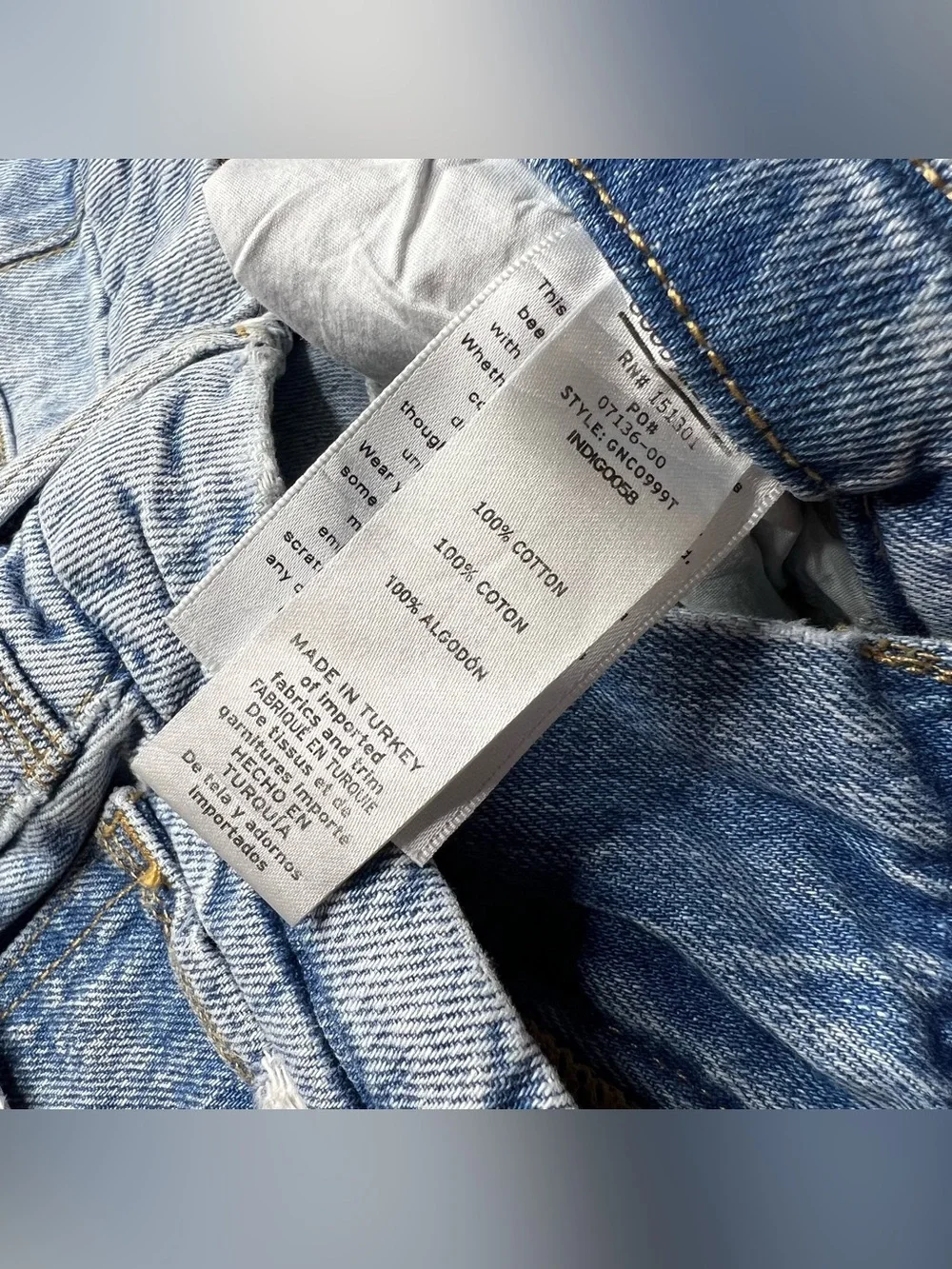 Good American Crossover Waist Straight Leg Jeans Raw Hem Women's Size 6/28